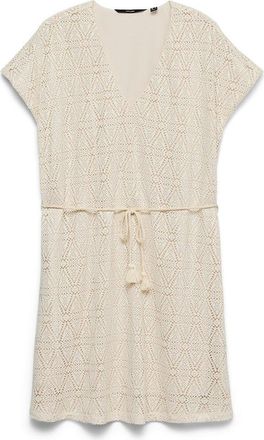 Vero Moda Korte jurk met borduursel, V-hals en ceintuur