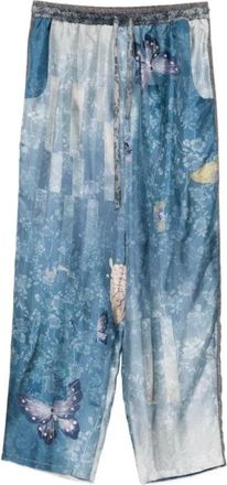 Pierre-Louis Mascia Cropped Trousers, female, Blue, Size: XS Drawstring Waist Cropped Trousers