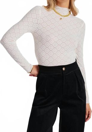 Bishop + Young Spencer Funnel Neck Lace Top In White