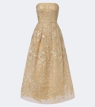 Elie Saab Vestido de c&oacute;ctel de encaje floral