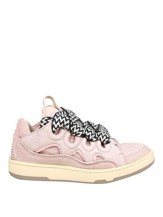 Lanvin Curb Sneakers In White And Pink Leather