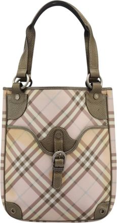 Burberry Nova Check Pink Canvas Tote Bag (Pre-Owned)