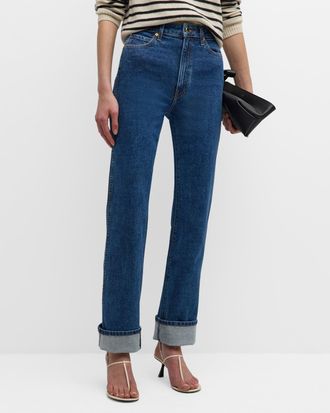 Khaite Danielle High-Rise Straight-Leg Jeans