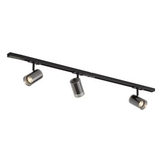QAZQA Qazqa Sistema De Iluminaci&oacute;n De Riel Moderno Negro Con 3 Focos