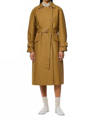 Tibi Belted Waist Trench Coat In Tan