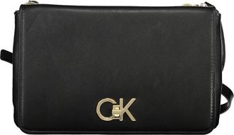 Calvin Klein Zwarte Polyester Handtas - Dames - Schoudertassen - Zwart - ONE Size - Polyester - Tassen