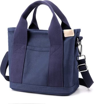 Generic Small Tote Bag with Zipper, Canvas Multi-Pocket Crossbody Bag Shoulder Bag Satchel Hobo Bag Messenger Bag 2025 (Blue,Large)