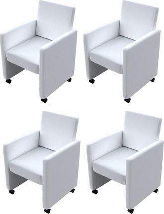 vidaXL Vidaxl - Sillas De Comedor 4 Unidades Cuero Sint&eacute;tico Blanco