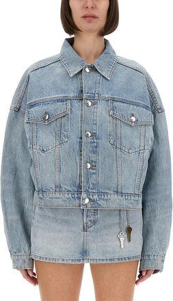 Alexander Wang Denim Clip-On Trucker Jacket-Donna