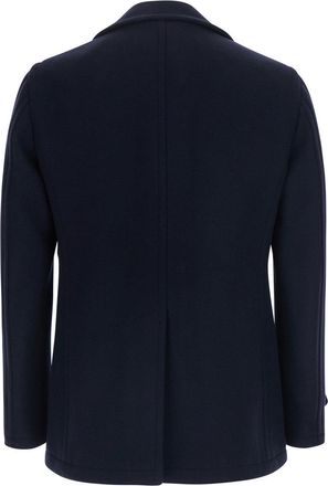 Tagliatore Mens Blue Wool Coat