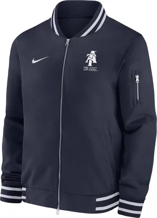 Nike North Carolina A&T Nike Mens College Bomber Jacket in Blue | ZMDZ9068E343-NCA