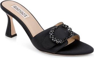 Badgley Mischka Odetta Sandal in Black Crepe at Nordstrom, Size 8.5