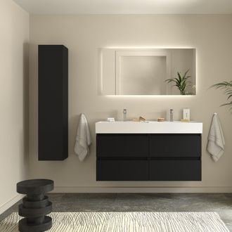 Cygnus Bath Salgar - Mueble Ba&ntilde;o Bequia 120cm Y Lavabo Negro 120x45x66