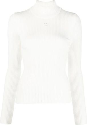 Courrèges Turtlenecks, female, White, Size: S Knit Jumper Shirt