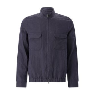 Herno Linnen Jas - Heren - Zomerjassen - Blauw - XL - Linnen - Jassen