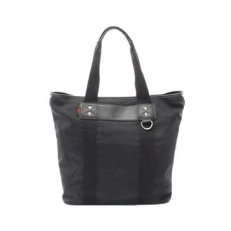 Gucci Pre-owned Vintage Canvas Tote Bag - Heren - Vintage Shopper - Zwart - ONE Size - Leer - Vintage
