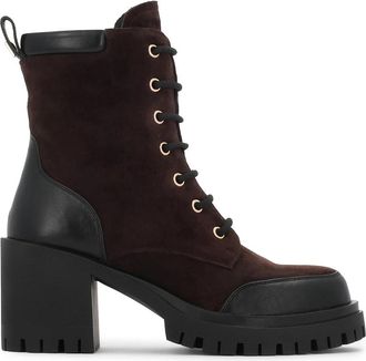 Kazar Arlene Enkellaars - Dames - Veterlaarzen - Bruin - 41 EU - Leer - Schoenen