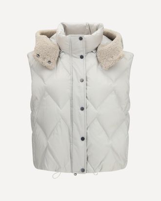 Brunello Cucinelli Padded Vest with shearling Hood Female 38