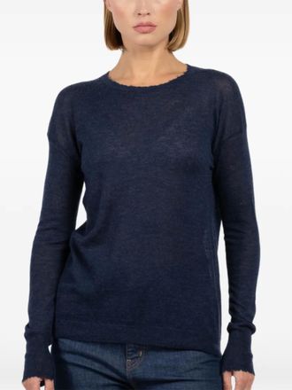 Autumn Cashmere frayed sweater - Blauw