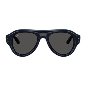 Ray-Ban Aviator Puffer Zonnebril - Heren - Zonnebrillen - Blauw - 52 MM - Nylon - Accessoires