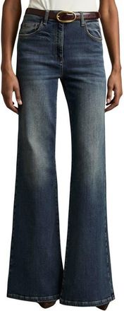 Reiss Bonnie Flare Jeans in Mid Blue at Nordstrom, Size 27