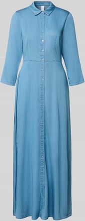 Vero Moda Regular Fit Maxikleid aus Lyocell-Mix Modell SAVANNA in Jeansblau, Gr&ouml;&szlig;e 34