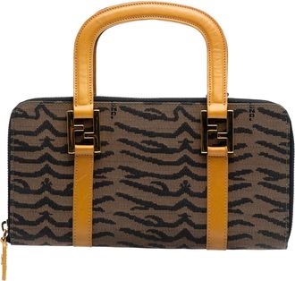 Fendi Tweedehands Zebra Print Canvas Handtas voor Tweeling