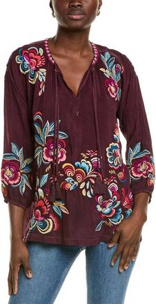 Johnny Was Zadonia Nemma Blouse In Fig