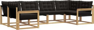 vidaXL Conjunto De Sof&aacute;s De Exterior 6 Uds. Blanco Y Negro Vidaxl