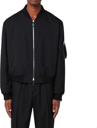 Jil Sander Mens Black Polyester Bomber Clothing