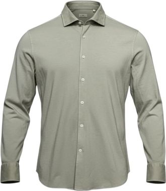 Sonrisa Das ideale Jersey Hemd - Heren - Casual Overhemden - Grijs - S - Katoen - Overhemden