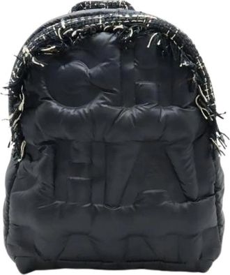 Chanel Pre-owned Vintage Nylon Rugzak - Dames - Vintage Rugzakken - Zwart - ONE Size - Nylon - Vintage