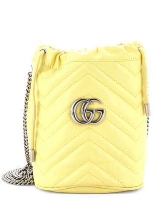 Gucci GG Marmont Matelasse Leather Mini bucket bag - women - Calf Leather - One Size - Yellow
