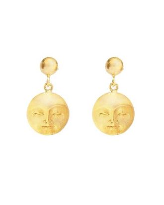 Ottoman Hands Moon Face Drop Earrings in Brass at Nordstrom