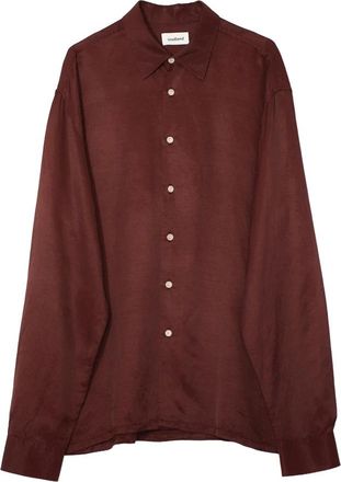 Soulland Carl Viscose Linnen Mix Shirt - Dames - Overhemden - Rood - Xl/2Xl - Linnen - Overhemden