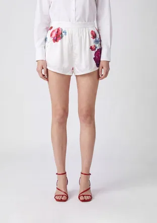 N&deg;21 Pantaloncino in viscosa stampa rose