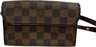 Louis Vuitton Brown Leather Pochette Pouch (Pre-Owned)