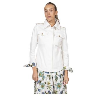 Fay Light Jackets, female, Beige, Size: XS Buttoned Shirt Jacket