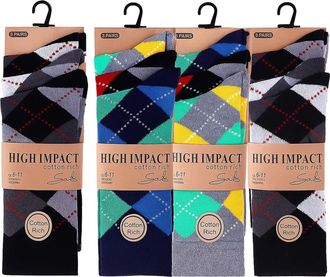 Generic Mens Dress Socks,Cotton Rich Smart Suit Socks, Soft & Breathable Argyle Design, Perfect for Work or Casual, Size 6-11, Multipack 3/6/12 Pairs (Suit Ar