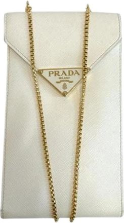 Prada Pre-owned Vintage Schoudertas - Dames - Vintage Schoudertas - Wit - ONE Size - Leer - Vintage