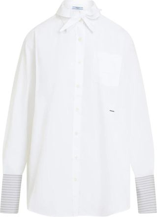 Prada Dames, Blouses & Shirts, Wit, Maat: 2XS Katoen