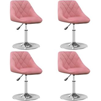vidaXL Vidaxl - Sillas De Comedor Giratorias 4 Unidades De Terciopelo Rosa