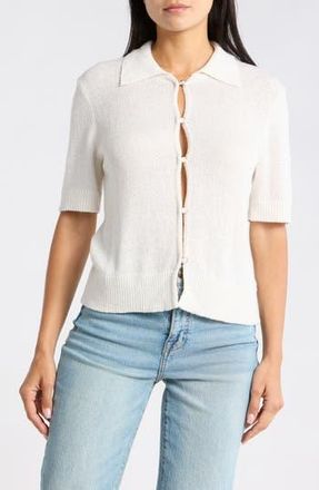Vigoss Slub Collared Sweater in Creme at Nordstrom Rack, Size X-Large