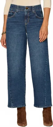 Democracy High Rise Barely Barrel With Forward Side Panels Jean In Med Wash