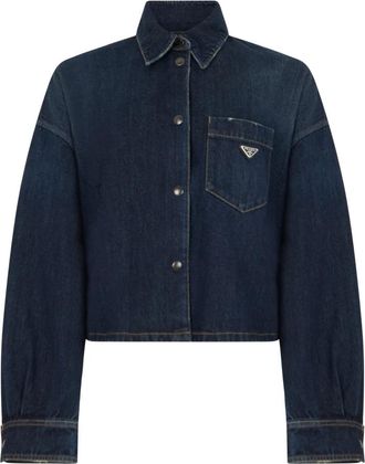 Prada Jassen, Dames, Blauw, S, Denim, Denim Jacket