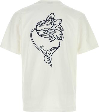 Kenzo Mens Tulip T-Shirt White Cotton