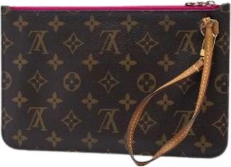 Louis Vuitton Pre-owned Monogram Canvas Pouch - Dames - Vintage Clutch - Bruin - ONE Size - Leer - Vintage