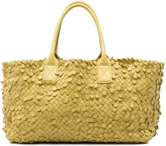 Bottega Veneta Pre-owned Bottega Veneta Medium Nappa Intrecciato Poussin Paillettes Cabat Tote Unisex 02W8S70CBNKIA1AM