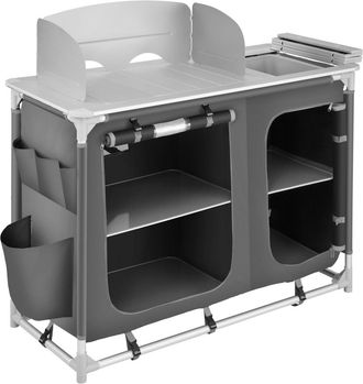 TecTake Cocina de camping 116 x 52 x 107 cm aluminio gris