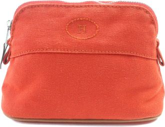 Herm&egrave;s Orange Cotton 100% Pouch (Pre-Owned)